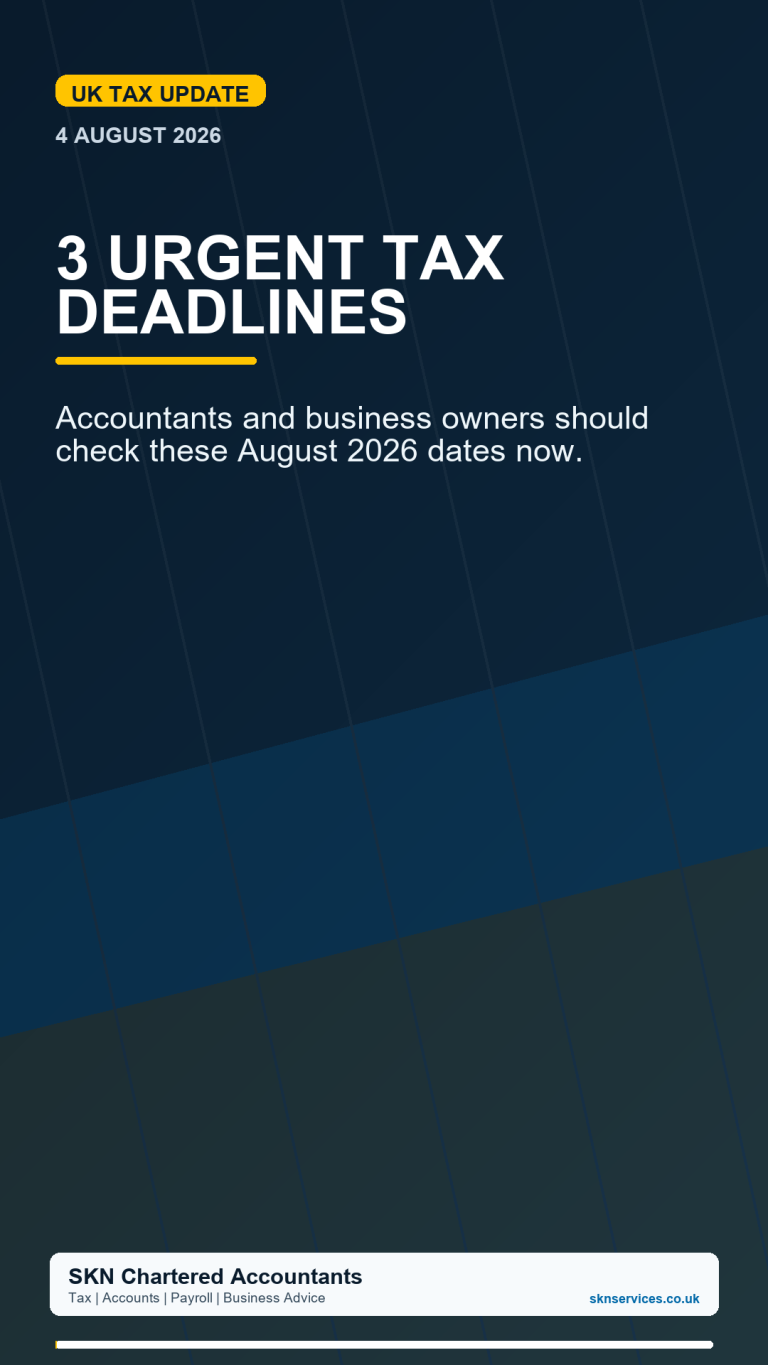 UK tax deadlines for Self Assessment, Making Tax Digital and HMRC adviser registration in August 2026