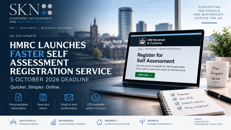 HMRC Self Assessment registration deadline 5 October 2026 – SKN Chartered Accountants